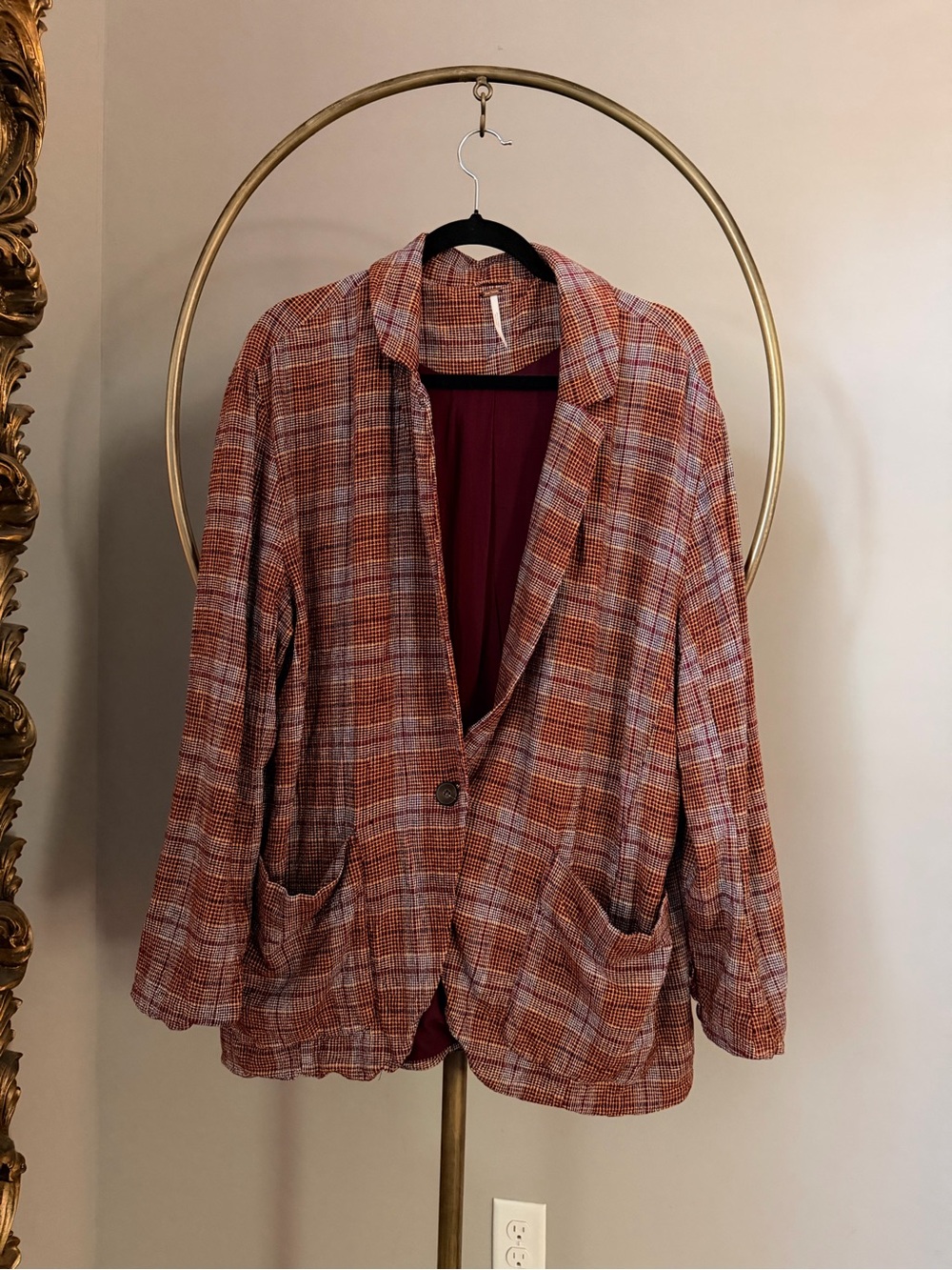 Free People Relaxed Plaid Blazer - Picture 5 of 9